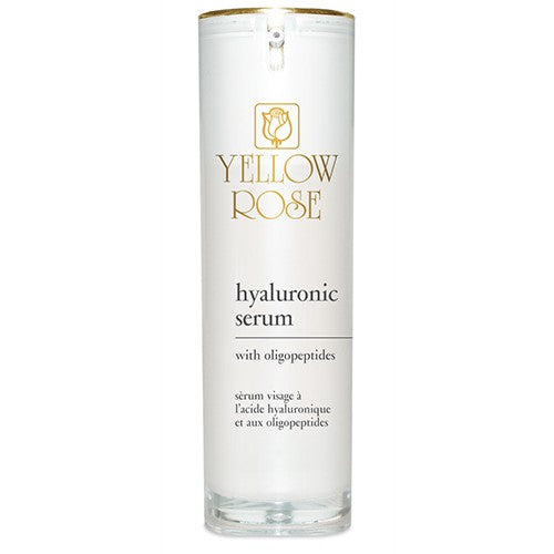 Das Yellow Rose <strong>HYALURON SERUM</strong> ist ein intensives Feuchtigkeits- und Anti-Falten-Leichtserum, das auf Hyaluronsäure (hoher, niedriger und sehr niedriger molekularer Gewicht), Niacinamid, Oligopeptiden und Ceramiden basiert.