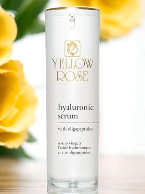 Das Yellow Rose <strong>HYALURON SERUM</strong> ist ein intensives Feuchtigkeits- und Anti-Falten-Leichtserum, das auf Hyaluronsäure (hoher, niedriger und sehr niedriger molekularer Gewicht), Niacinamid, Oligopeptiden und Ceramiden basiert.